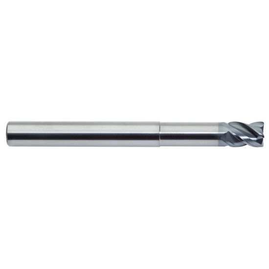 Picture of M.A. Ford 27718704N5B Dia 3/16 SH 0.1875 LOC 0.2500 OAL3.00 End Mill Standard Flute Variable Helix Carbide AlTiN Single End Corner Radius0.0300 0.76mm TuffCut® XT